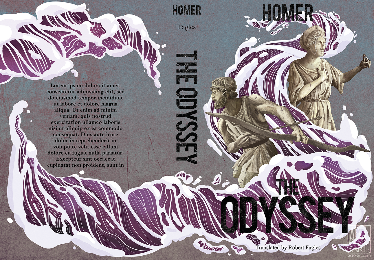 "The Odyssey," book cover illustration, digital painting, 2025.