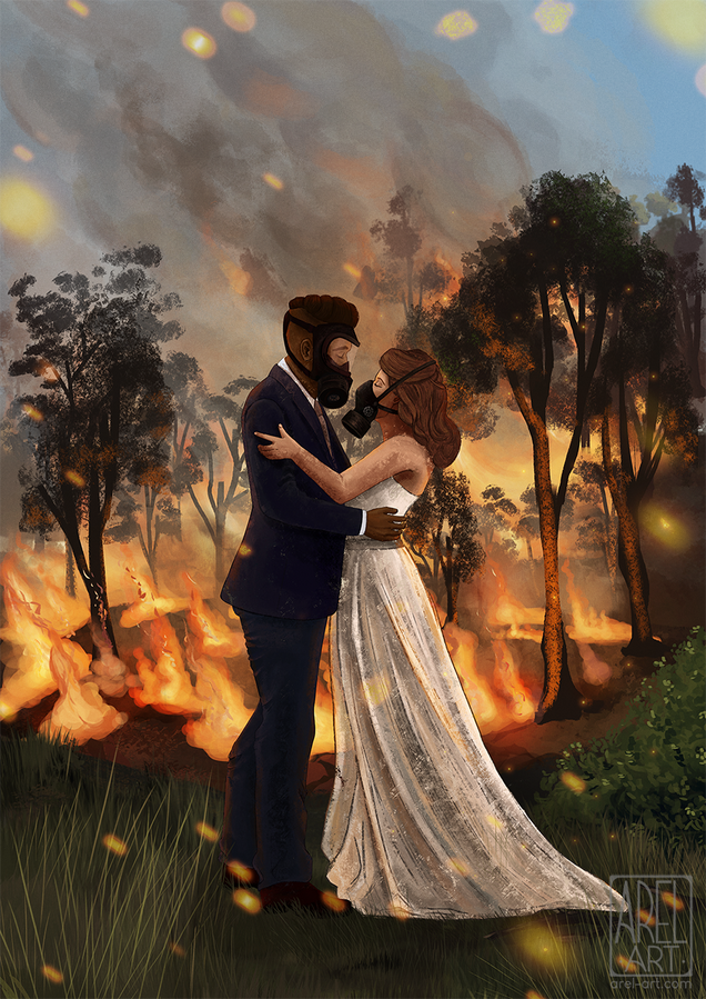 "What Do You Stand To Lose?" Editorial digital painting, 2023.