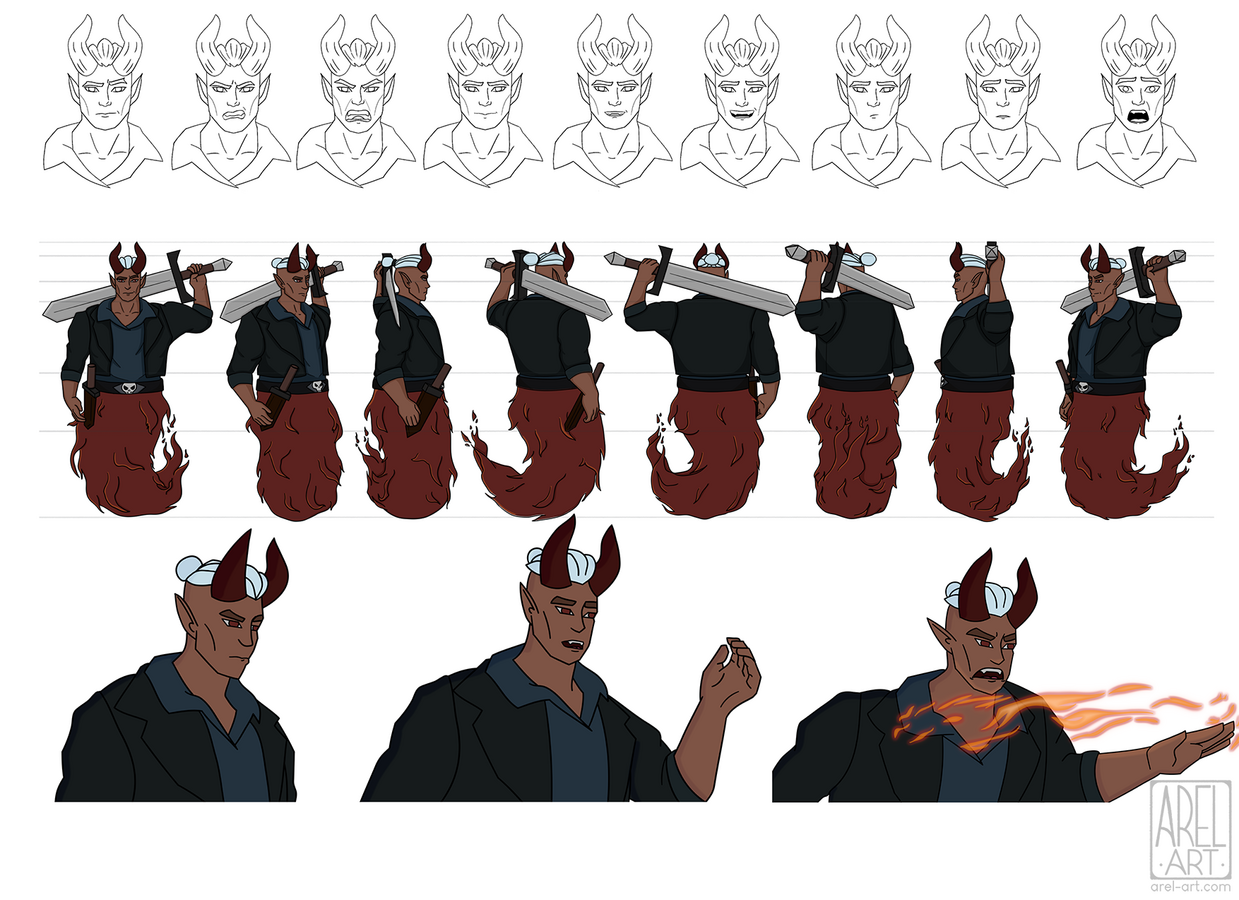 "Malleus" character sheet for animation, 2023.