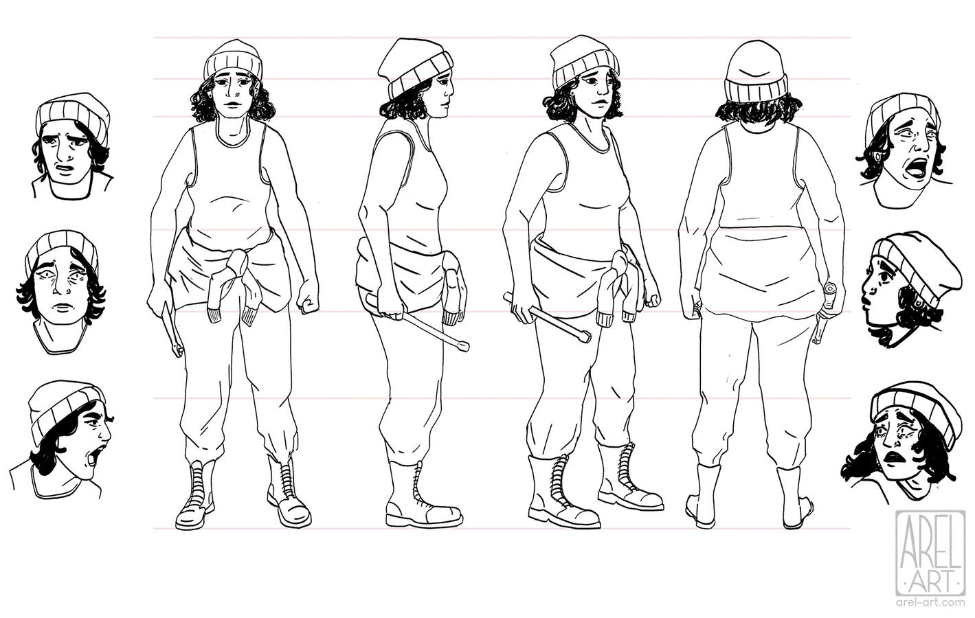 "Red" character sheet for animation, 2023.