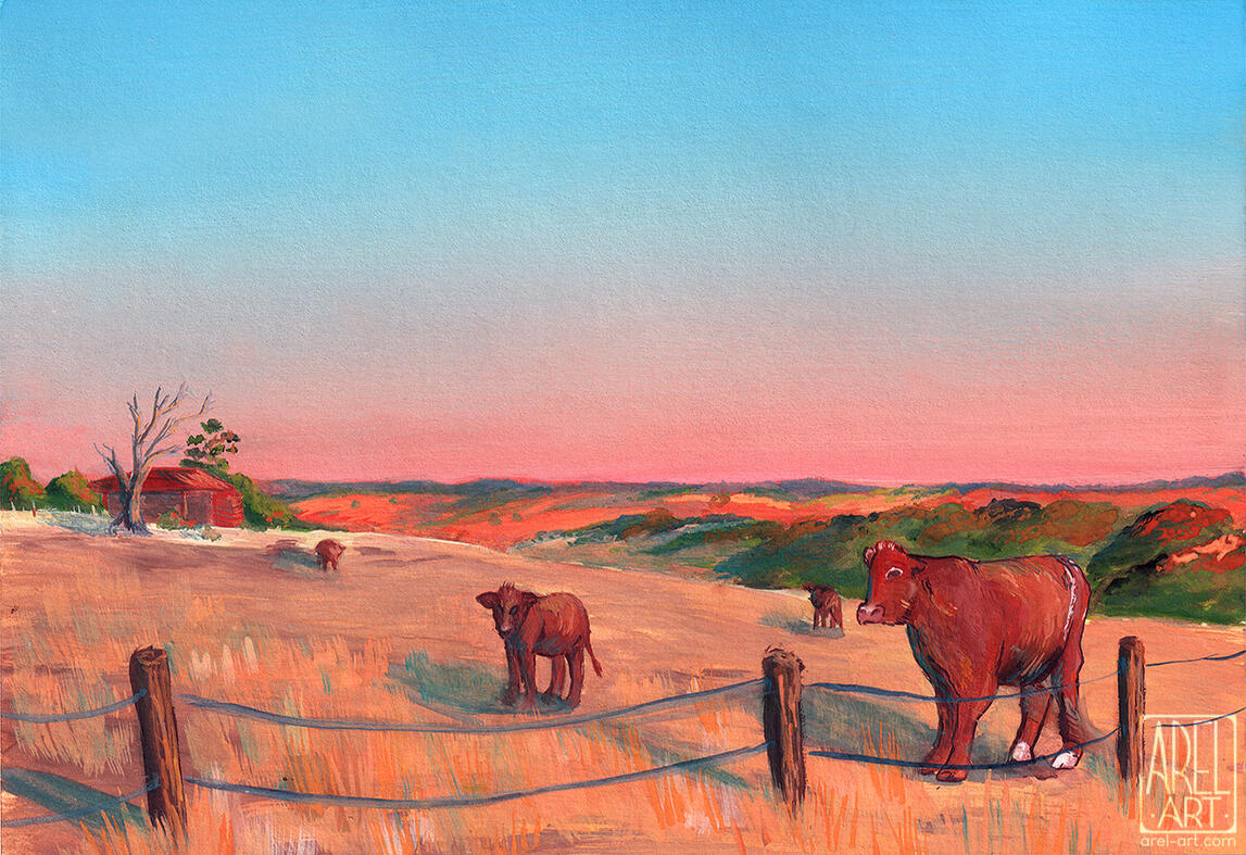 Field concept, gouache, 2024.