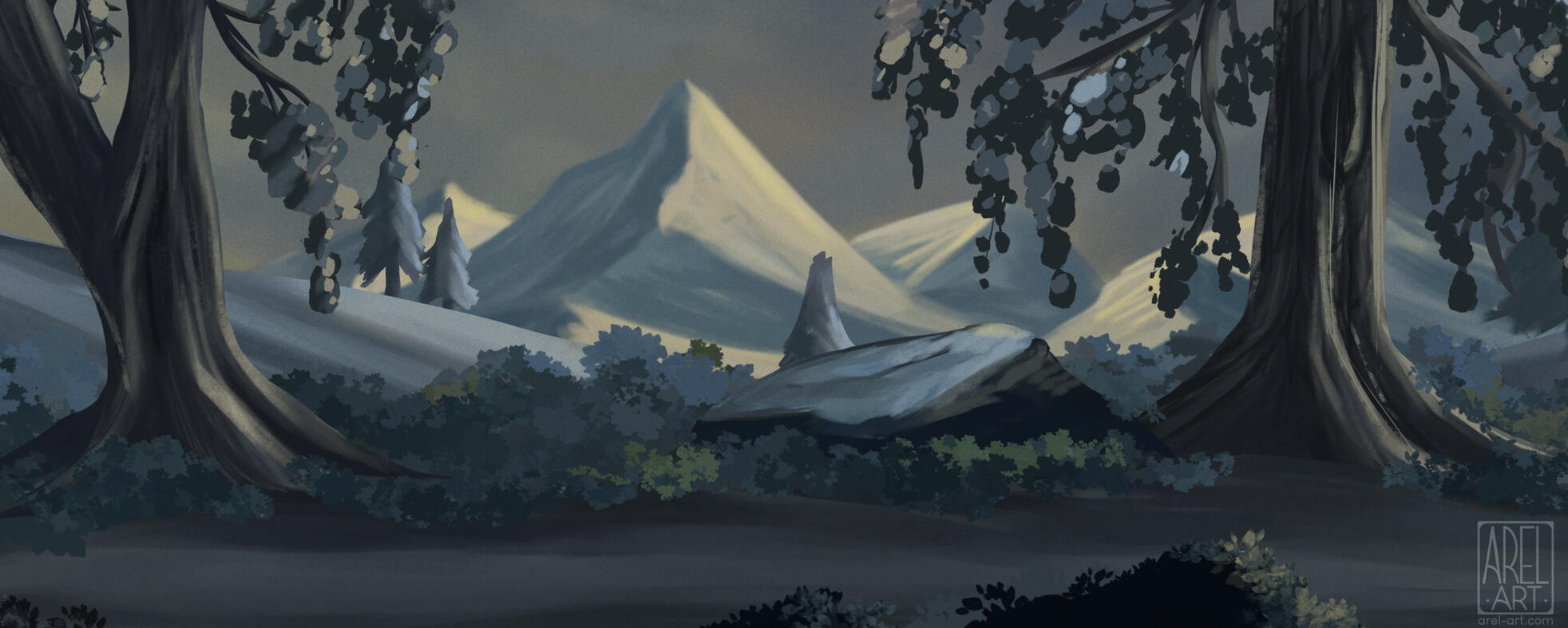 Walk cycle wide background, 2022